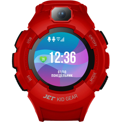 Часы-телефон JET Kid Gear, черно-красный